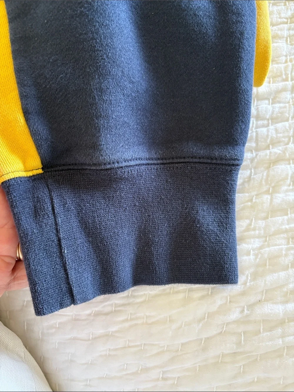 Nike EUC Sweat Pants Navy Yellow Colorblock Design L